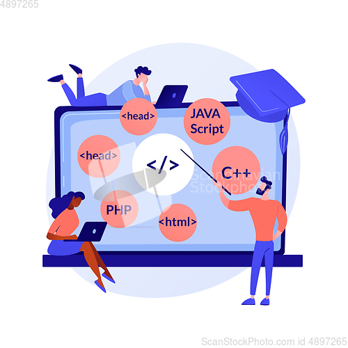 Image of Programming languages learning vector concept metaphor.