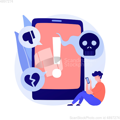 Image of Cyberbullying in social media vector concept metaphor