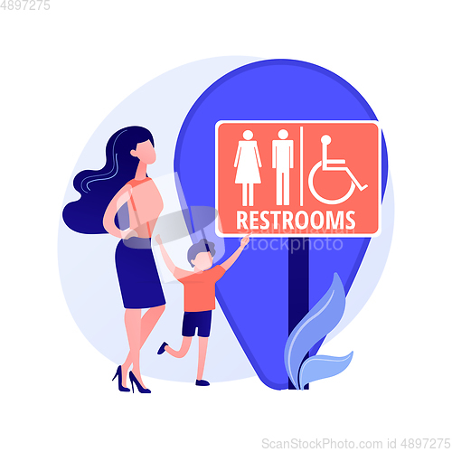 Image of Public restrooms vector concept metaphor