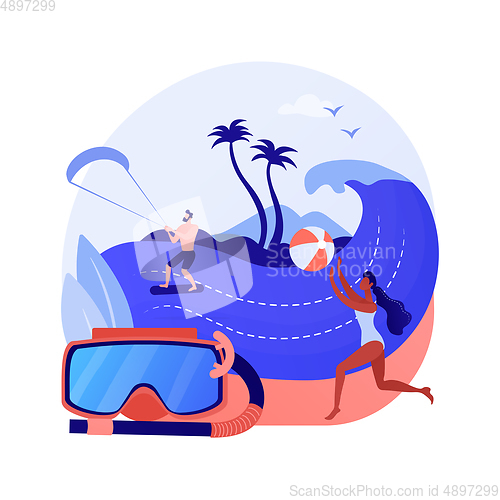 Image of Summer beach activities vector concept metaphor