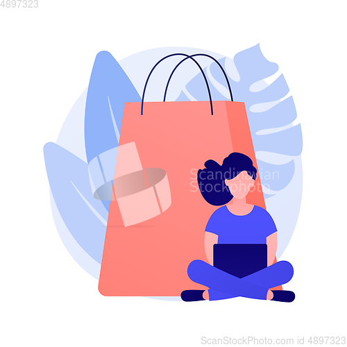 Image of Shopping addiction vector concept metaphor