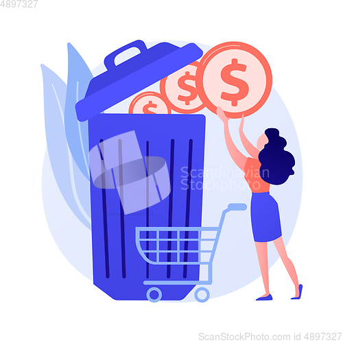 Image of Money waste vector concept metaphor