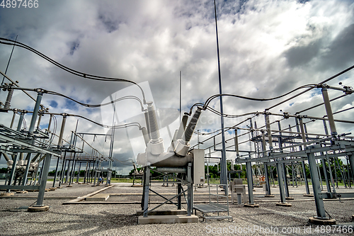 Image of Electric High-voltage power substation