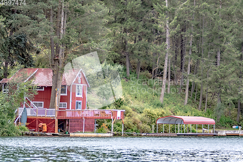 Image of Boating and exploring at hayden lake in idaho state near spokane