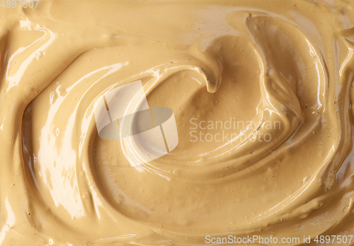 Image of whipped coffee and caramel dessert background