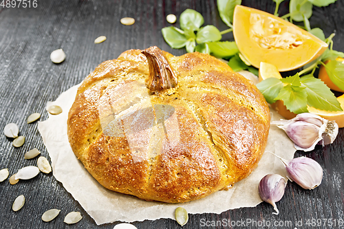 Image of Bread pumpkin on a board