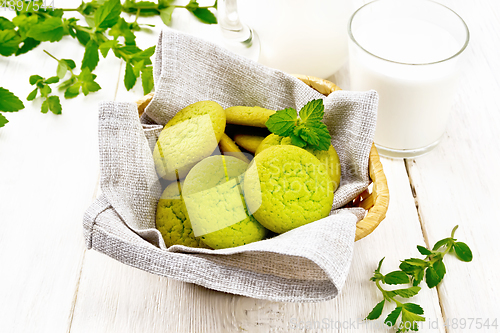 Image of Cookies mint in basket on white board