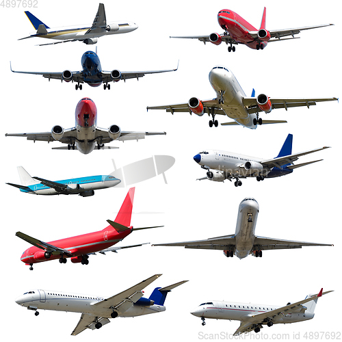 Image of Plane collection isolated on a white background. High resolution