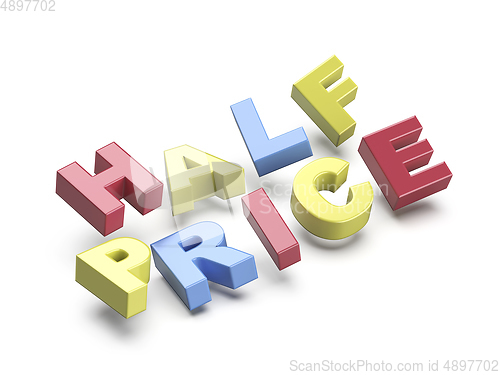 Image of Half price promo text