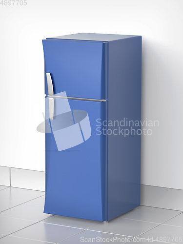 Image of Modern blue refrigerator