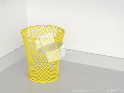 Image of Yellow wastepaper basket