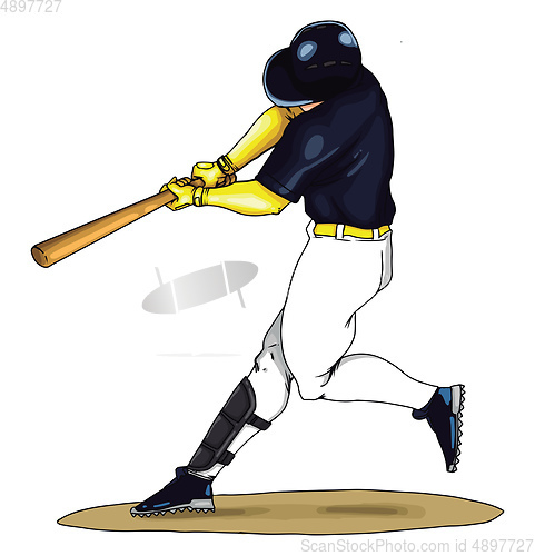 Image of Baseball player swings the bat, illustration, vector on white ba