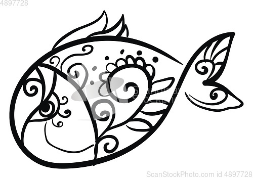 Image of Image of décor fish, vector or color illustration.