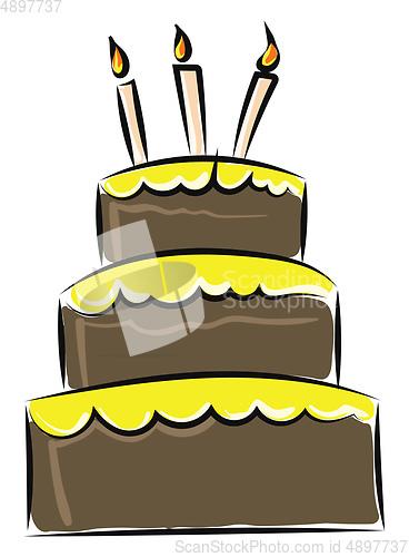 Image of Image of cake - birthday or anniversary cake, vector or color il