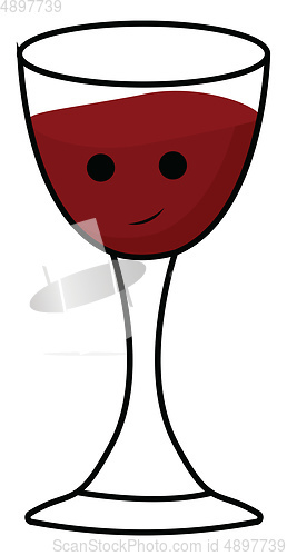 Image of  A color illustration of a red wine cup, vector or color illustr