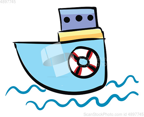 Image of Small boat, vector or color illustration.