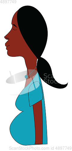 Image of Pregnant woman, vector or color illustration.