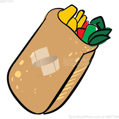 Image of shawarma, vector or color illustration.