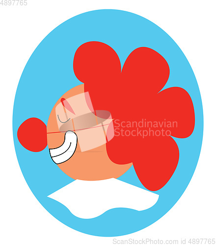 Image of A smiling clown, vector or color illustration.