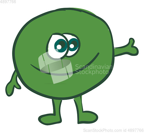 Image of Round green peas, vector or color illustration.