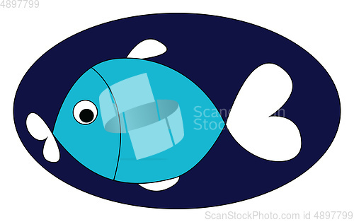 Image of Image of blue fish, vector or color illustration.