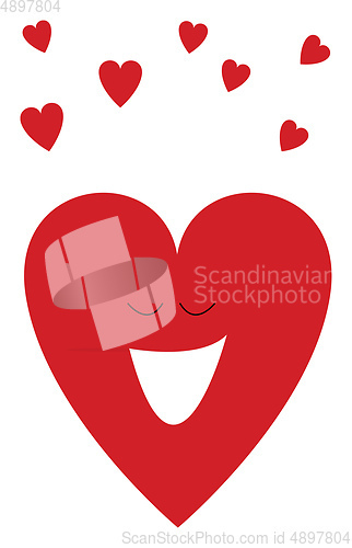 Image of Smiling heart, vector or color illustration.
