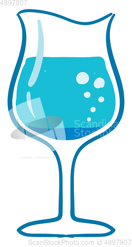 Image of Image of blue cocktail, vector or color illustration.