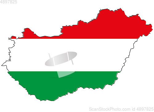 Image of Country Hungary territory on white background is insulated