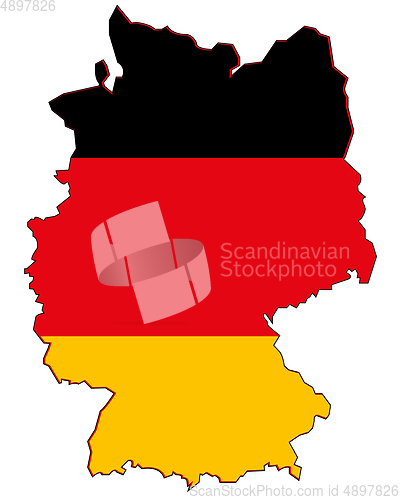 Image of Card state Germany in colour of the national flag