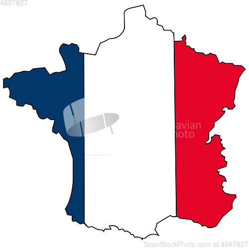 Image of Card european state France in colour of the national flag
