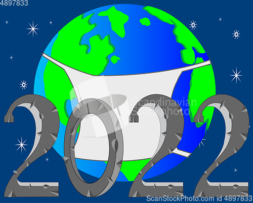 Image of Planet land in mask and new approached year