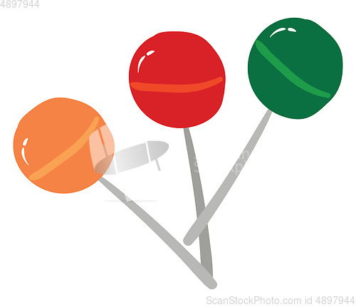 Image of Multi-colored lollipops, vector or color illustration.