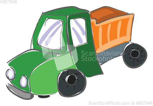 Image of Dump truck/The colorful painting of the large goods vehicle, tru