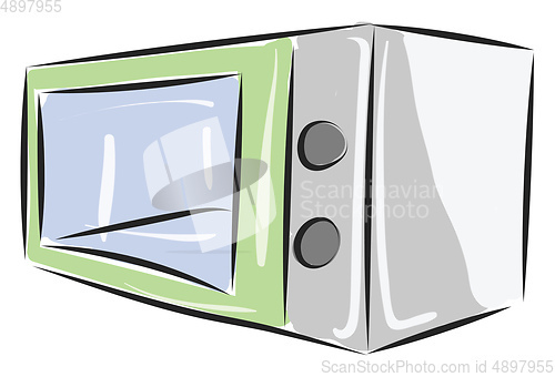 Image of A rectangular microwave, vector or color illustration.