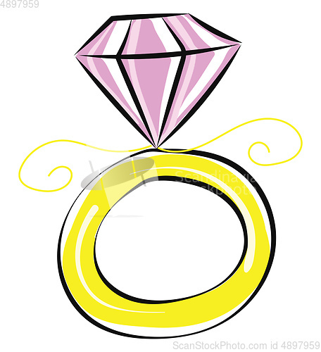 Image of Image of a diamond ring, vector or color illustration.