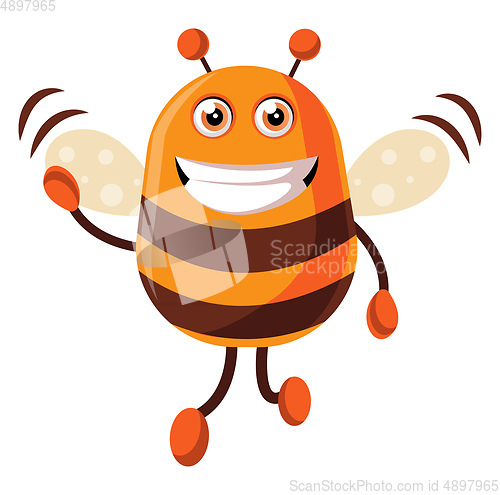 Image of Bee is waving, illustration, vector on white background.