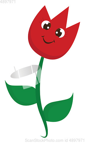 Image of Cute red flower, vector or color illustration.