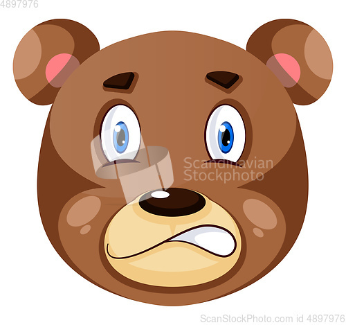 Image of Bear is feeling nervous, illustration, vector on white backgroun