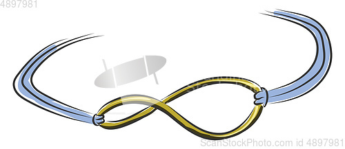 Image of Image of bracelet with infinity, vector or color illustration.