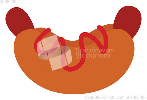 Image of A hot dog, vector or color illustration.