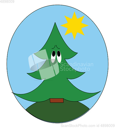 Image of Sad tree, vector or color illustration.