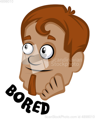 Image of Human emoji feeling bored, illustration, vector on white backgro