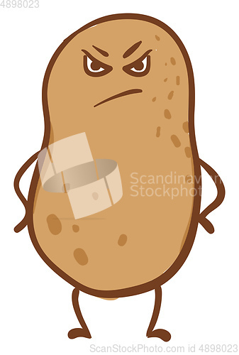 Image of Angry potato, vector or color illustration.