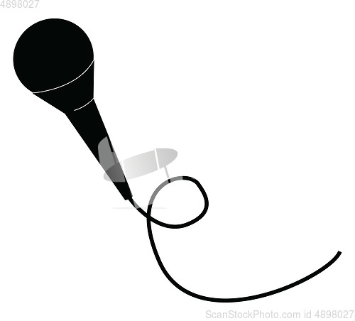 Image of A black microphone, vector or color illustration.