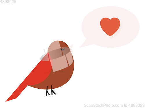 Image of Image of bird showing love, vector or color illustration.