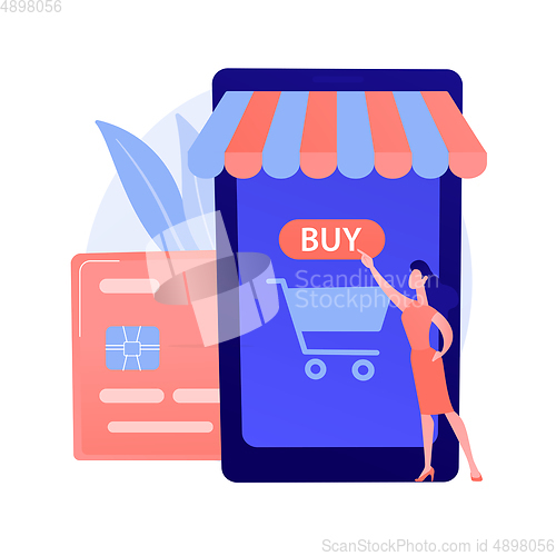 Image of Mobile banking vector concept metaphor