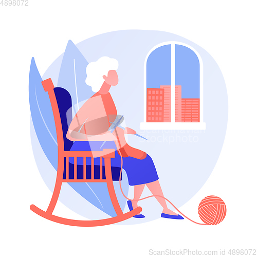 Image of Loneliness of elderly people vector concept metaphor