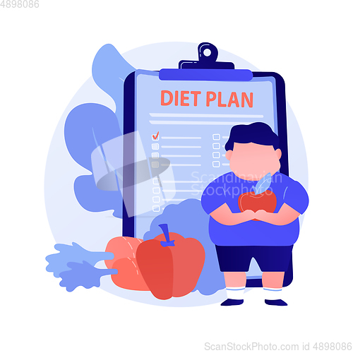 Image of Dieting and overweight vector concept metaphor
