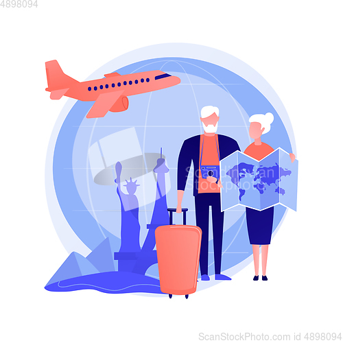 Image of Senior couple travelling vector concept metaphor