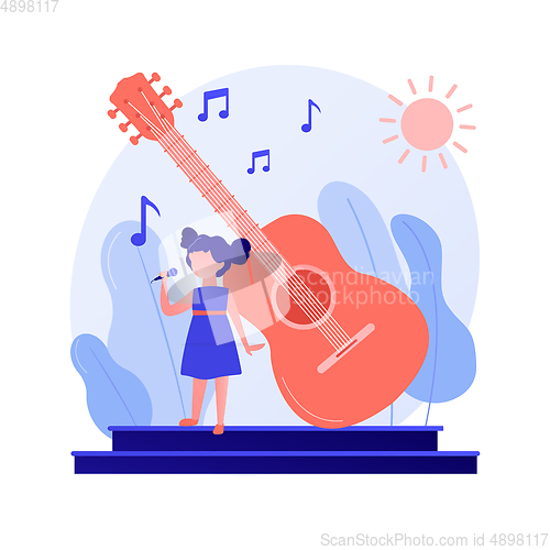 Image of Popular singer in solo performance vector concept metaphor